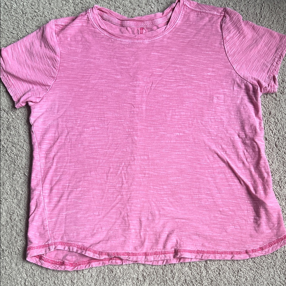 Pilcro Heather Pink Short Sleeve Crew Tee